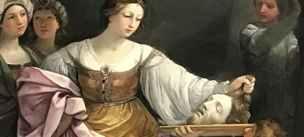 Salome with the head of Saint John the Baptist, by Guido Reni circa 1639-1642, as displayed at the Art Institute of Chicago.  Photo by Vince Cronin.